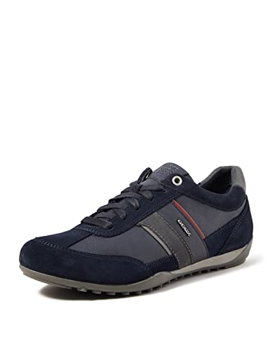 Geox Herren U Wells C Sneaker, Navy Dk Burgundy, 42 EU