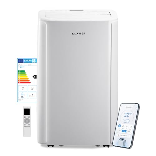 KLAMER Mobile Klimaanlage 12000 BTU, bis 43m², 3-in-1, Abluftschlauch