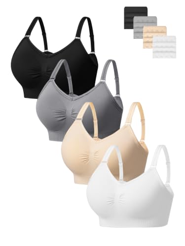 HBselect 4er BH Damen ohne Bügel Nahtloser Sports BH Seamless Bralettes