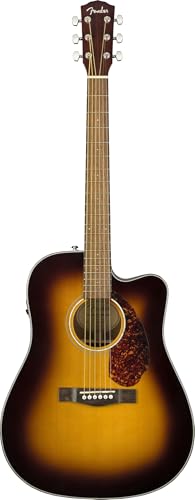 Fender CD-140SCE Dreadnought Elektroakustikgitarre, 3-Tone Sunburst, inklusive Hartschalenkoffer, Inklusive kostenloser virtueller Kurse auf Fender Play