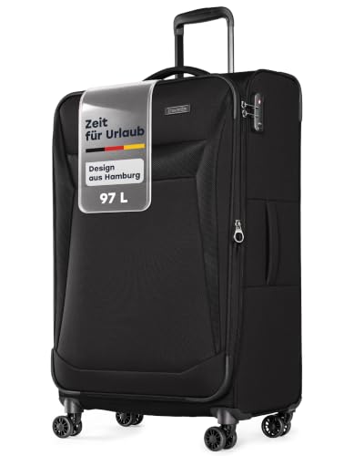 Travelite Koffer Chios Größe L, 78 cm, 90-97 Liter, Reisekoffer groß | Weichschalenkoffer, Rollkoffer mit 4 Doppelrollen, TSA Schloss & Dehnfalte, Trolley, viel Stauraum für lange Reisen, 3,4 kg