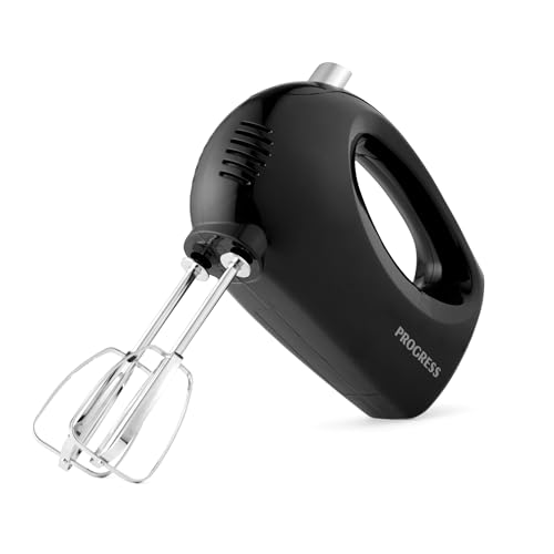 Progress EK5901PVDE Handmixer – elektrische Handquirle mit 5 Geschwindigkeitsstufen, Auswurffunktion für einfache Reinigung, für Plätzchenteig, Kuchenteig, Pfannkuchenmischungen, 250 W, Schwarz