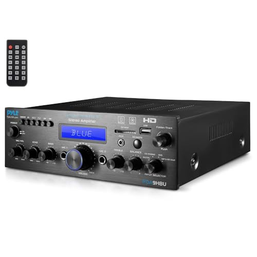 Pyle Verstärker, Verstärker HiFi Stereo, Buetooth, Amplifier, Mini Stereo Receiver, 200W Mehrkanal mit HDMI, Optisch/Phono/Koazial, UKW Radio, USB/SD/AUX/RCA, Mic- Eingang mit Fernbedienung