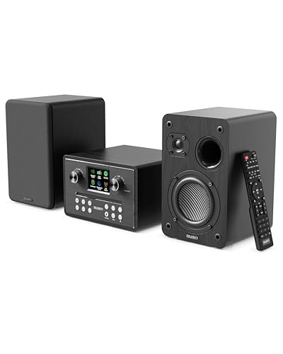 Internetradio WLAN Stereoanlage | HiFi Anlage DAB+ & UKW | CD Player Bluetooth 5.3 | Musikanlage mit Regallautsprechern | Kompaktanlagen mit Spotify Connect & Podcasts | MAJORITY Homerton HiFi
