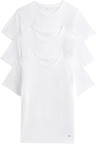 Tommy Hilfiger Herren 3er Pack T-Shirts Kurzarm Stretch Rundhalsausschnitt, Weiß (White/White/White), XXL