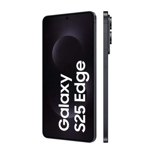 Samsung Galaxy S25 Edge AI Smartphone mit Galaxy AI, Ohne Vertrag, Handy mit Android, 12 GB RAM, 512 GB GB Speicher, 200-MP-Kamera, Titanium JetBlack, 3 Jahre Herstellergarantie [Exklusiv auf Amazon]