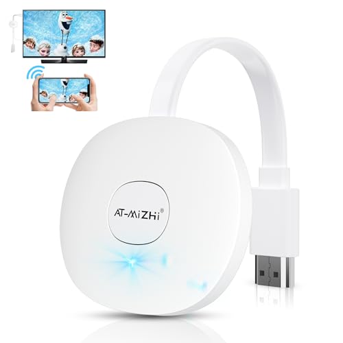AT-Mizhi Wireless HDMI Dongle TV 4K, Drahtloser Smart Media Player Streaming, Bildschirm Casting für Miracast/iOS/Mac OS/Airplay/Android/Windows/DLNA, zu HDTV, Monitor, Projektor