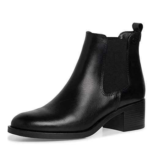 Tamaris Damen Chelsea Boots, Frauen Stiefeletten,TOUCHit-Fußbett,uebergangsschuhe,uebergangsstiefel,Schlupfstiefel,hoch,Boots,Black,39 EU