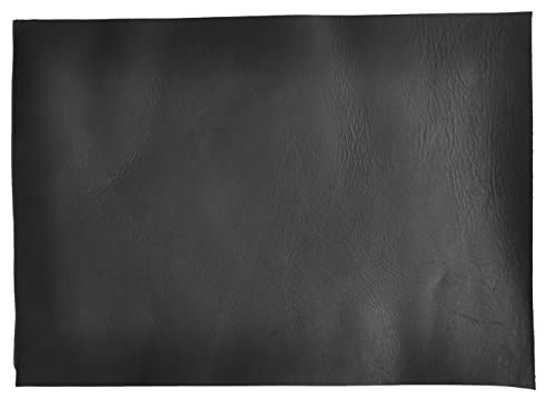 Lederreste - Vorgeschnittene DIY Blätter für Handwerk und Hobby in verschiedenen Größen. Crazy Horse gewachstes Leder (Schwarz, A5 14.8 x 21 cm)
