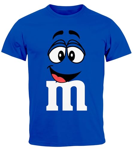 MoonWorks® Herren T-Shirt Fasching Karneval M Aufdruck Gruppen- Kostüm Verkleidung Last Minute Faschingskostüme Männer Funshirt 5 blau M