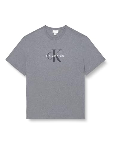 Calvin Klein Herren Ss Hero Monologo Tee 20S Lv04Rb862G Graphic Tees, Grey (Med Grey Htr), XXL