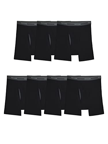 Fruit of the Loom Herren Coolzone Boxershorts, Feuchtigkeitsableitend und Atmungsaktiv, Multipacks Retroshorts, 7er-Pack, Schwarz, Large
