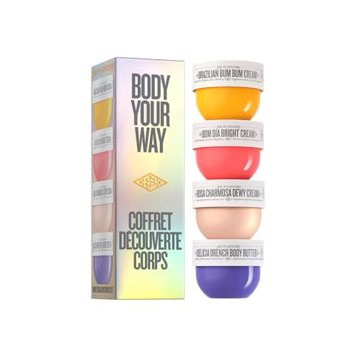 Sol de Janeiro Body Your Way Körperpflege Discovery Set, 4 Body Creams, Brazilian Bum Bum Cream, Bom Dia Bright, Rosa Charmosa Dewy, Delícia Drench Body Butter