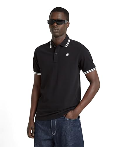 G-STAR Herren Dunda Slim Stripe Poloshirt, Schwarz (dk Black D17127-5864-6484), L