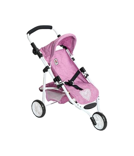 Bayer Chic 2000 Puppenbuggy Lola, Jeans pink, Puppenwagen, faltbar, 70 x 33 x 62 cm