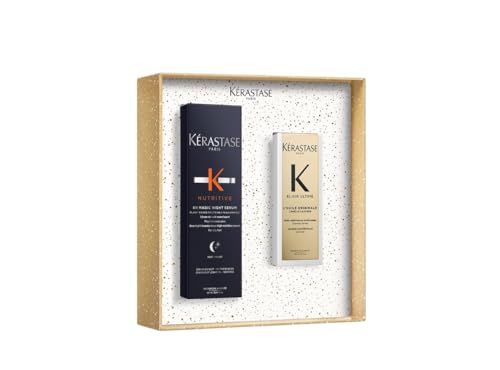 Kérastase Ikonische Geschenkset Nutritive 8H Magic Night Serum + Elixir Ultime, für alle Haartypen, limitierte Auflage.
