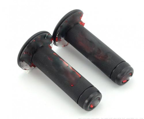 DecorDwell Motocross Grip,Universal Vintage Motorradlenker,Motorrad Griffe,22MM 24MM Motorrad Lenker Griffe,Wasserdicht und langlebig,Weichem Gummi Fahrrad Handgriffe (Rot)