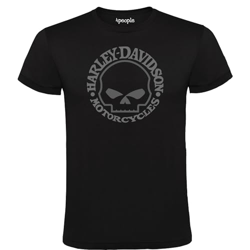 4people Herren-T-Shirt mit Harley-Logo in Schwarz, 100 % Baumwolle, erhältlich in den Größen S, M, L, XL, XXL, Schwarz , XL