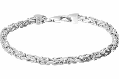 FILANGO 925er Silber Königsarmband rhodiniert/vergoldet Silberfarben Länge: 21cm | Stärke: 3,2mm