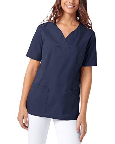 CLINIC DRESS Schlupfkasack Damen Kasack für die Pflege 1/2 Arm Regular Fit Länge ca. 70 cm 50% Baumwolle 95 Grad Wäsche Navy, M