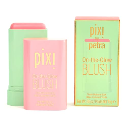 Pixi Beauty On-the-Glow Blush | Farbton: Fleur | Getönter, Feuchtigkeitsspendender Blush-Stick für Wangen & Lippen | Mit Ginseng, Aloe Vera & Fruchtextrakten | Parabenfrei | 0,6 oz/19 g