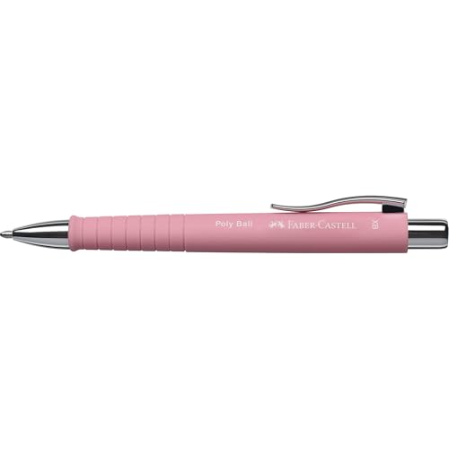 Faber-Castell 241127 - Kugelschreiber Poly Ball XB, rosé, 1 Stück, mit auswechselbarer Mine, dokumentenecht