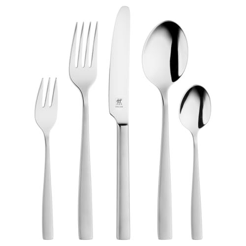 ZWILLING Roseland Besteck Set, 30-teilig, Für 6 Personen, spülmaschinengeeignet, 18/10 Edelstahl/Hochwertiger Klingenstahl, Mattiert, Silber