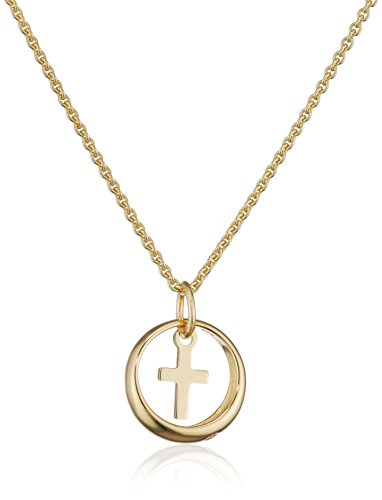 Xaana Taufkette Taufring mit Zirkonia und einem kleinen Kreuz-Einhänger 333er Gelbgold AMZ0469