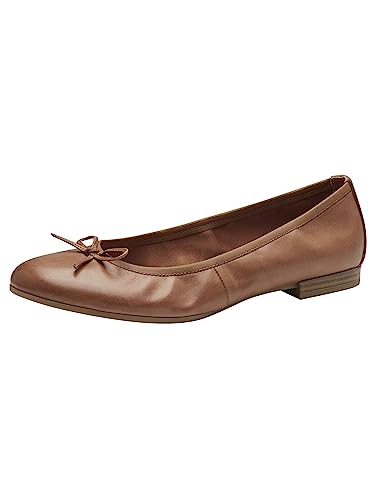 Tamaris Damen Ballerinas Leder, braun, 39 EU