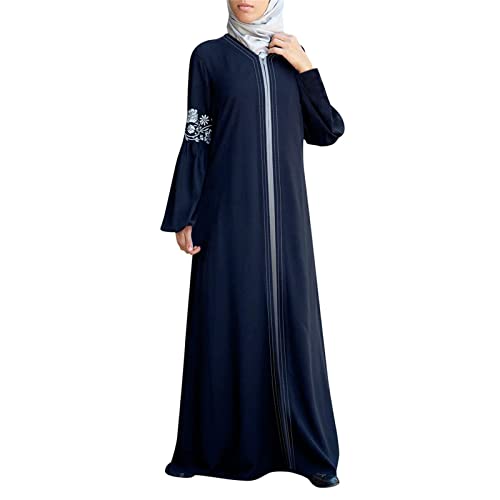 Gebetskleidung Für Frauen Blumenmotiv Muslim-Kleider One-Piece Abaya Mit Reißverschluss Islamischen Kleid Ramadan Traditionelle Kostüm Robe Anzug