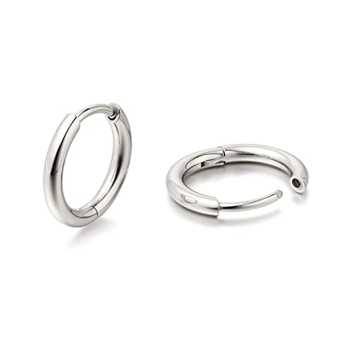 Limerencia Titan Reif-Ohrringe für Damen Herren, G23 Medizinische Hypoallergen Gesundheitsstecker, 8-14MM Ohrringe für empfindliche Ohren Mode Damenschmuck (8mm, Keine Steine)
