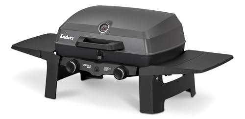 Enders® Gasgrill Urban II Pro, Tischgrill, Grillen-, Kochen- und Backen Funktion, 2 Brenner Edelstahl, mit Grill-Thermometer, Balkon-, Camping-Grill, Aluguss-Gehäuse, Gusseisen-Rost, #2062