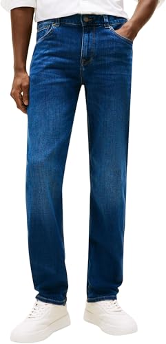 Tommy Hilfiger Herren Straight Denton Jeans Washes Gerade, Denim (Dark Blue), 34W / 32L
