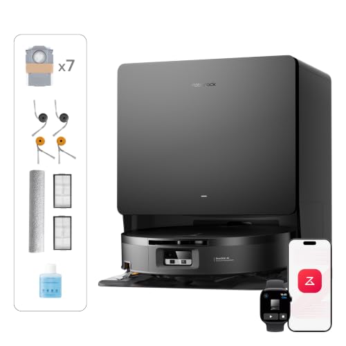roborock Saros 20 Flow Complete Saugroboter mit Wischfunktion, 36.000 Pa | Frischwasserreinigung mit SpiraFlow 2.0, Dual Zero-Tangle-System, 100°C Heißwasser-Moppwäsche, AdaptiLift Traverse3.0,Schwarz