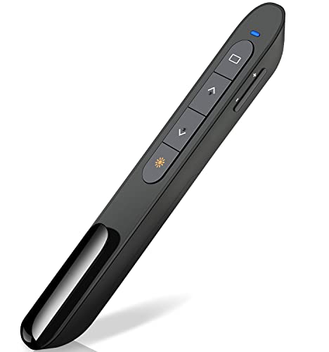 HELLCOOL USB C Presenter, Powerpoint Fernbedienung via USB A & USB C Empfänger, Presenter mit Rot Laserpointer für Präsentationen, Präsentationsfernbedienung für Windows 7 10 11/Mac/PowerPoint/Keynote