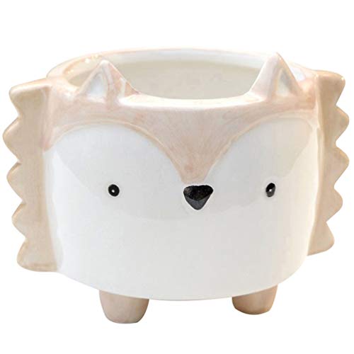 HEALLILY Tier Sukkulenten Pflanzer T?pfe: T?pfe Keramik Hedgehog Pflanze Bonsai Halter Tier Container Desktop Vase Stift Halter für Fee Garten Moos Landschaft