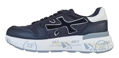 PREMIATA Herrenschuhe Sneaker Wildleder Stoff Mick_7249 Schwarz-Grau, Schwarz und Grau., 42 EU