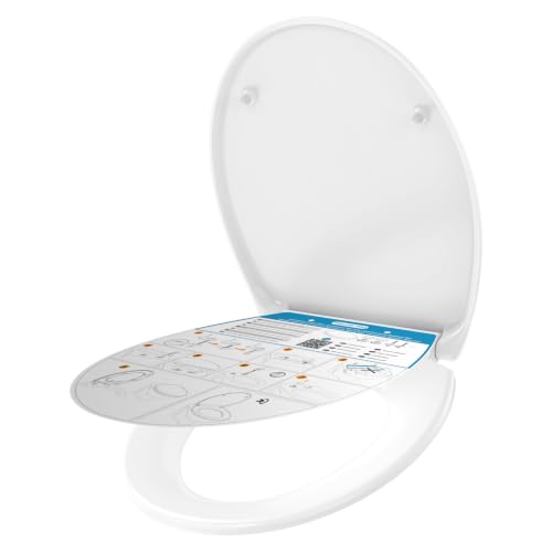 YEAUPE PRO Toilettendeckel mit Absenkautomatik Oval, WC Sitz Duroplast, Weiß | Klodeckel, Klobrille, Toilettensitz Quick-Release, Einfachen Reinigung & Montage, Toilet Seat bis 150 kg belastbar
