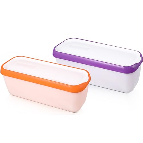 TOOSOAR 2er-Set Eisbehälter für Speiseeis 1.5 L,Eis-Container BPA-frei in Lebensmittelqualität, Zur Lagerung und Herstellung von Speiseeis