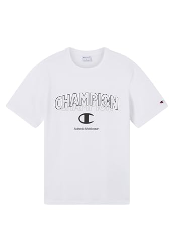 Champion Men-Graphic Crewneck T-Shirt, Weiß (Ww001), L für Herren