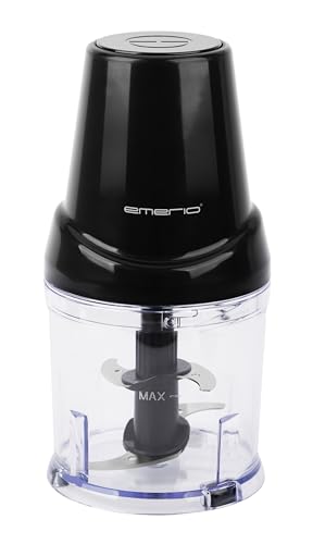 EMERIO Zerkleinerer mit 500ml Behältervolumen starker 400W - DC Motor elektrischer Multizerkleinerer 4 Klingen aus Edelstahl zum Zerkleinern von zum Beispiel Fleisch, Zwiebeln, Obst, Gemüse