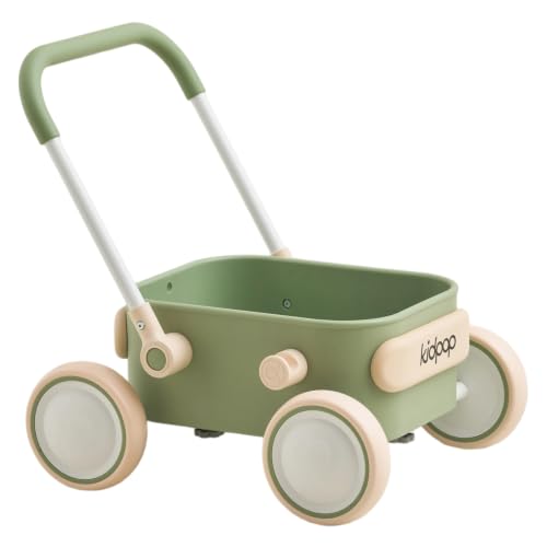 Kidpop PULA Lauflern‑Ziehwagen mit Rädern für Kleinkinder, Grün