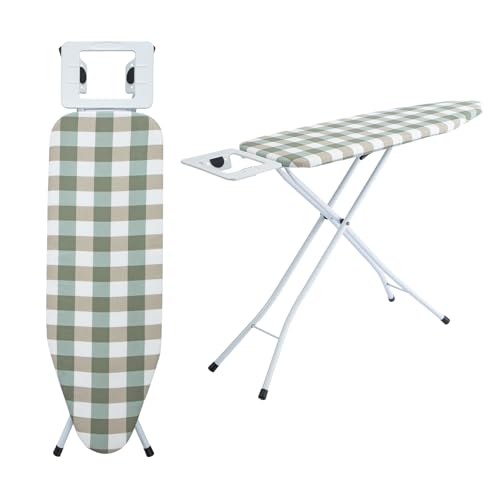 AllRight Bügelbrett 108.5/75 x 31cm Bügelbretter 7-Fach höhenverstellbar Klappbares Dampfbügelbrett mit Metallgitter mit Antirutschfüßen Bügelbrett für Dampfbügelstation