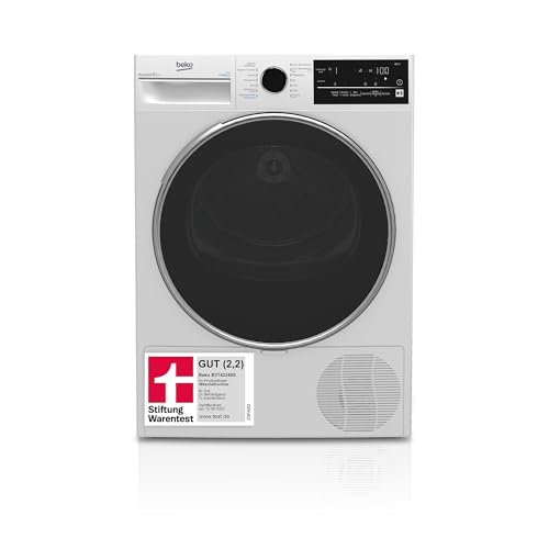Beko B3T42240S b300 Wärmepumpentrockner, 8 kg, allergikergeeignet, Hygiene Trocknen & Hygiene Auffrischen, SteamCure - Dampffunktion, 14 Programme, Weiß