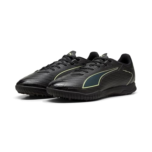 PUMA Unisex Ultra 6 Play Tt Fußballschuh, Puma Black Fizzy Light Green Terrain, 43 EU