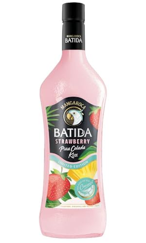 Mangaroca Batida Strawberry Piña Colada Kiss Limited Edition (1×0,7 l) – Kokoslikör mit Erdbeere & Ananas – fruchtig‑cremig – 16% vol