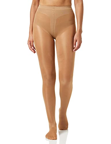 Nur Die Figura 25 DEN Shaping-Strumpfhose transparente glänzende Feinstrumpfhose breiter Komfortbund Bauch-Weg Damen, amber, L