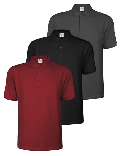 ALPIDEX Herren Polo Shirts 3er Set 100% Baumwolle Poloshirt Männer T-Shirt Kurzarm Shirt Einfarbig Casual Polohemd S M L XL XXL 3XL 4XL 5XL, Größe:L, Farbe:Sunset