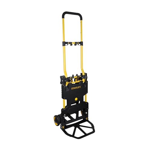STANLEY 2-in-1 klappbare Sackkarre & Transportwagen, Tragkraft 70/137 kg, SXWTD-FT585, Plattformwagen, Paketwagen, Abmessungen Plattform 134 x 44cm, Abmessungen Aluminiumplatte 39 x 29cm
