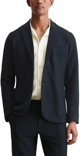 Marc O'Polo Herren Sakko mit Reverskragen Shaped Fit, Blau (Dark Navy), XL